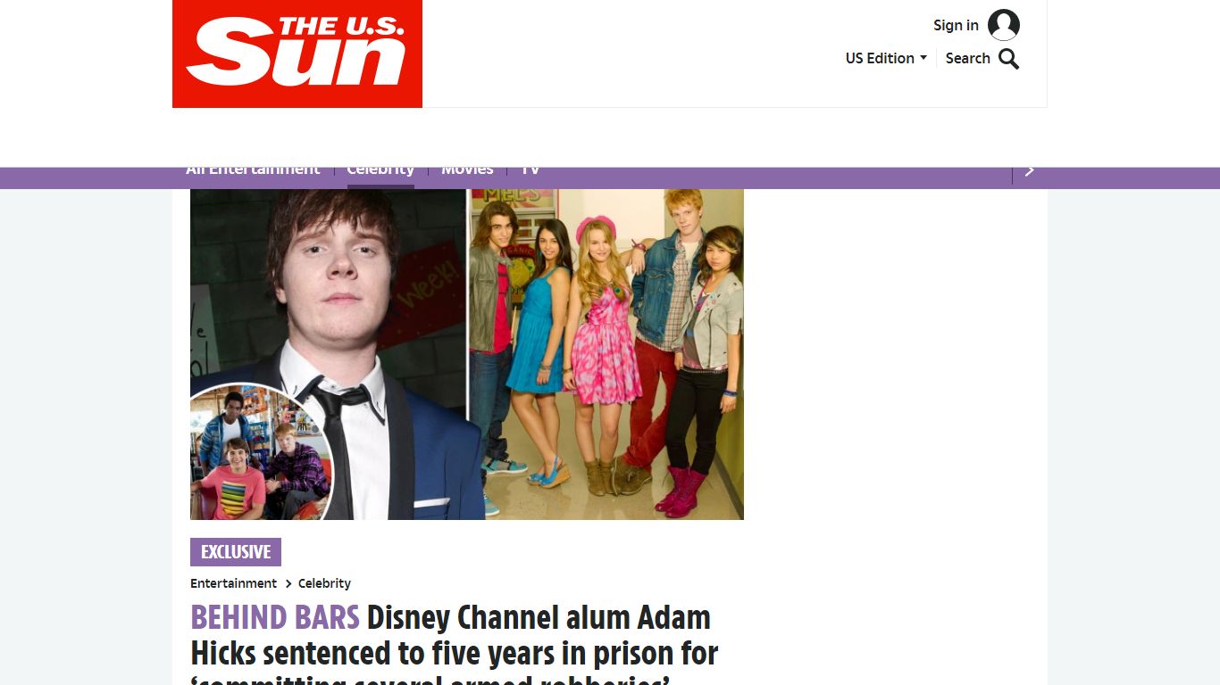 Disney Channel alum Adam Hicks sentenced to five years in prison for ...