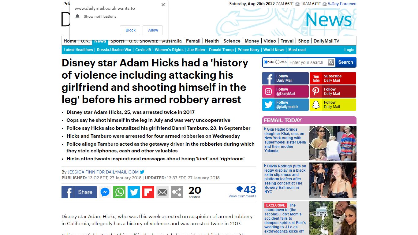 Disney star Adam Hicks 'attacked girlfriend, shot himself'