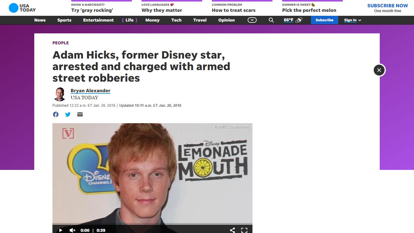 Adam Hicks, former Disney star, arrested, charged with armed robberies